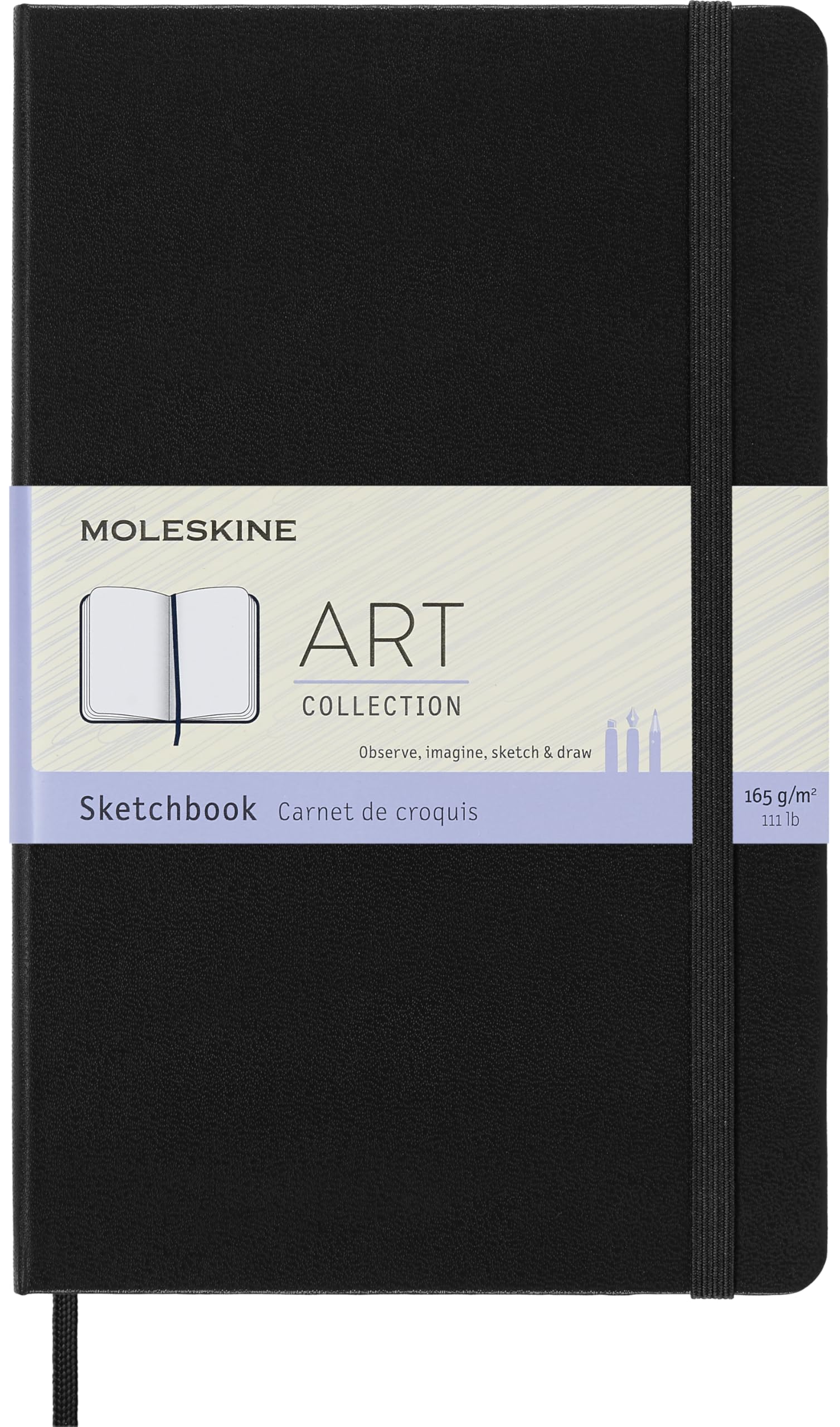 Moleskine S01151 Art Collection Skizzen-/ Zeichenbuch (mit Hardcover und elastischem Verschluss, Papier geeignet für Stifte, Bleistifte und Pastelle, Groß 13 x 21 cm, 104 Seiten) schwarz Schwarz Large/A5 Angebot bei HelloDeals
