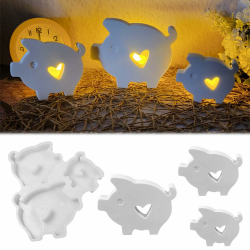 3 Stück Silikonform Schwein WISIRENT, Silikonformen Gießformen Schwein Silikon Gießform Herz, Glücksschwein Gießform Silikonform Schwein Kerzenhalter Gipsform Herz Zum Gießen für Bastelarbeiten, Seife Angebot bei HelloDeals