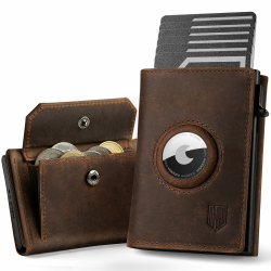 Airtag Wallet Herren mit XL Münzfach I MagSnap Kartenetui I Smart Wallet für 10+ Karten I Geldbörse Herren mit RFID Schutz I Portmonee mit AirTag* Fach I Redbrown Redbrown XL Münzfach Angebot bei HelloDeals