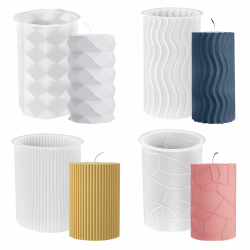 Kerzen Formen Silikon 4 Stück, Kerzenformen zum Gießen, Silikonformen Gießformen Kerzen, DIY Zylinderförmig Kerzenformen zum Gießen als Heimdekorationen Baste Angebot bei HelloDeals