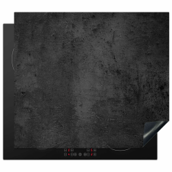 Herdabdeckplatte Einteilig Ceranfeld Abdeckplatte für Induktionsschutz Ceranfeldabdeckung Vinyl Herdabdeckplatten Beton - Vintage - Rustikal - Grau - Schwarz - 60x52 cm Schwarzer Beton 52L x 60B cm Angebot bei HelloDeals