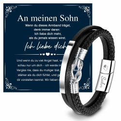 Geschenke für Männer Weihnachten,Geschenk Lederarmband Herren,An Meinen Mann Armband,Valentinstag Jahrestag Hochzeitstag Geschenk für Mann Ehemann Freund Sohn Für Sohn Angebot bei HelloDeals