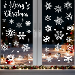 Schneeflocken Fensterbilder Weihnachten Fensterdeko 157Stk - Selbstklebende Statische Fenstersticker Fensteraufkleber Weihnachten, Wiederverwendbare Weiße Schneeflocken Weihnachtsdeko Fenster Angebot bei HelloDeals