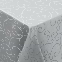 Smiry Tischdecke Abwaschbar Ornamente Rechteckig 140 x 100 cm Tischtuch Damast Tafeldecke Kratzfest aus Polyester Pflegeleicht für Küche, Party - Grau 100 x 140 cm (Rechteckig) Grau Angebot bei HelloDeals