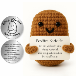 Pocket Hug Positive Kartoffel, Kreative Strickwolle Kartoffel Puppe und Kleine Umarmung Glücksbringer (Silber), Mutmacher Geschenk, Gute Besserung, Einschulung Geschenk Angebot bei HelloDeals