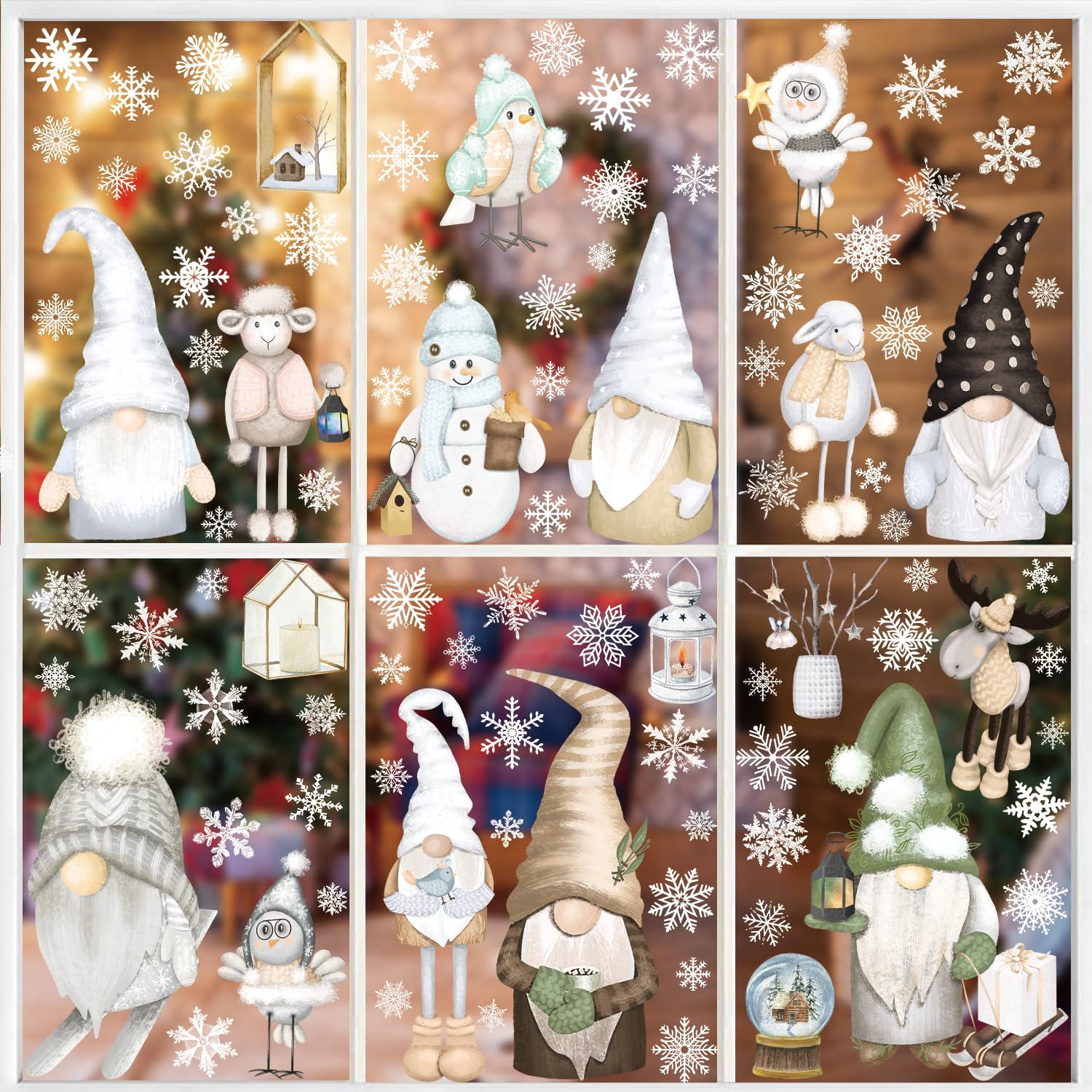 Weihnachten Fensterbilder Selbstklebend, SILARLAIT Aquarell Fenstersticker Weihnachten Statisch & Doppelseitige & Wiederverwendbare, Weihnachten Fensteraufkleber Fensterdeko Weihnachtendeko Angebot bei HelloDeals