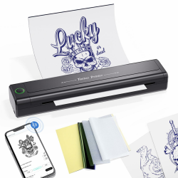 BIOMASER Bluetooth Tattoo Drucker Tattoo Printer H1 Professionelle Transfer Drucker Tattoo Stencil Printer Thermodrucker Kompatibel mit iPad & Telefon & PC für Anfänger Tattoo Künstler Angebot bei HelloDeals