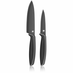 WMF Touch Messerset 2-teilig, Küchenmesser mit Schutzhülle, Messer Set Spezialklingenstahl antihaftbeschichtet, scharf, Kochmesser, Gemüsemesser, schwarz Schwarz und Silber Angebot bei HelloDeals
