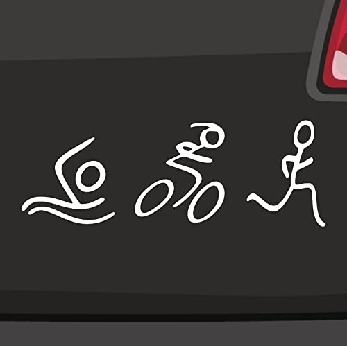 Triathlon Leichtathletik Aufkleber -6 Größen 21 Farben- Schwimmen Fahrrad Laufen M-14x5cm 10-Weiß Angebot bei HelloDeals