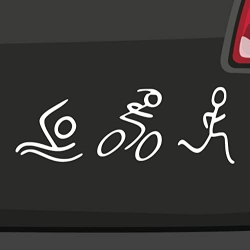 Triathlon Leichtathletik Aufkleber -6 Größen 21 Farben- Schwimmen Fahrrad Laufen M-14x5cm 10-Weiß Angebot bei HelloDeals