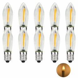 10 Stück E10 LED Glühbirne,AC 34V LED Spitzkerzen Birnen für Schwibbogen,E10 Kerzen für Schwibbogen,2100K Warmweiß,0,2W,3LM,Klar Ac 34v 10 Stück (1er Pack) Angebot bei HelloDeals