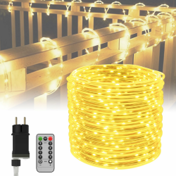 10m Lichterschlauch Außen mit 100 LED Lichterkette IP44 Wasserfest, Weihnachtslichterkette Außen LED Lichterkette Außen mit Fernbedienung, Lichtschlauch für Garten, Party, Hochzeit(Warmweiß) Warmweiß 10m Angebot bei HelloDeals