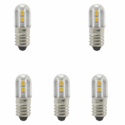 E10 LED Glühbirne, 5 Stück 6V Warmweiß lampe 1W 100LM 3000K,Miniatur Schrauben Ersatzbirnen (Warmweiß, 6V) Warmweiß 6V Angebot bei HelloDeals