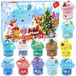 Weihnachten Adventskalender Schleim 2025, Butterschleim Kristallschleim 24 Tage Countdown-Kalender-Spielzeug, DIY-Schleim-Herstellungsset für Kinder, Mädchen und Jungen Angebot bei HelloDeals