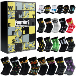 Get Trend Fortnite Socken Adventskalender 2025 für Teenager & Herren, 24 Paar, 39-42.5, Bequem & Weich, Countdown Weihnachten Kalender, Gamer Geschenke (Schwarz/Gelb Fortnite) Angebot bei HelloDeals