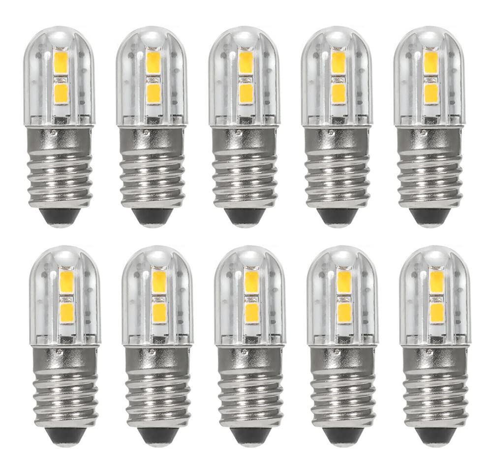 Schraubsockel E10 5730 LED - Ersatz Beleuchtung warmweiß 3200K Sparlampe - 6V Lampe Birne (2) Angebot bei HelloDeals