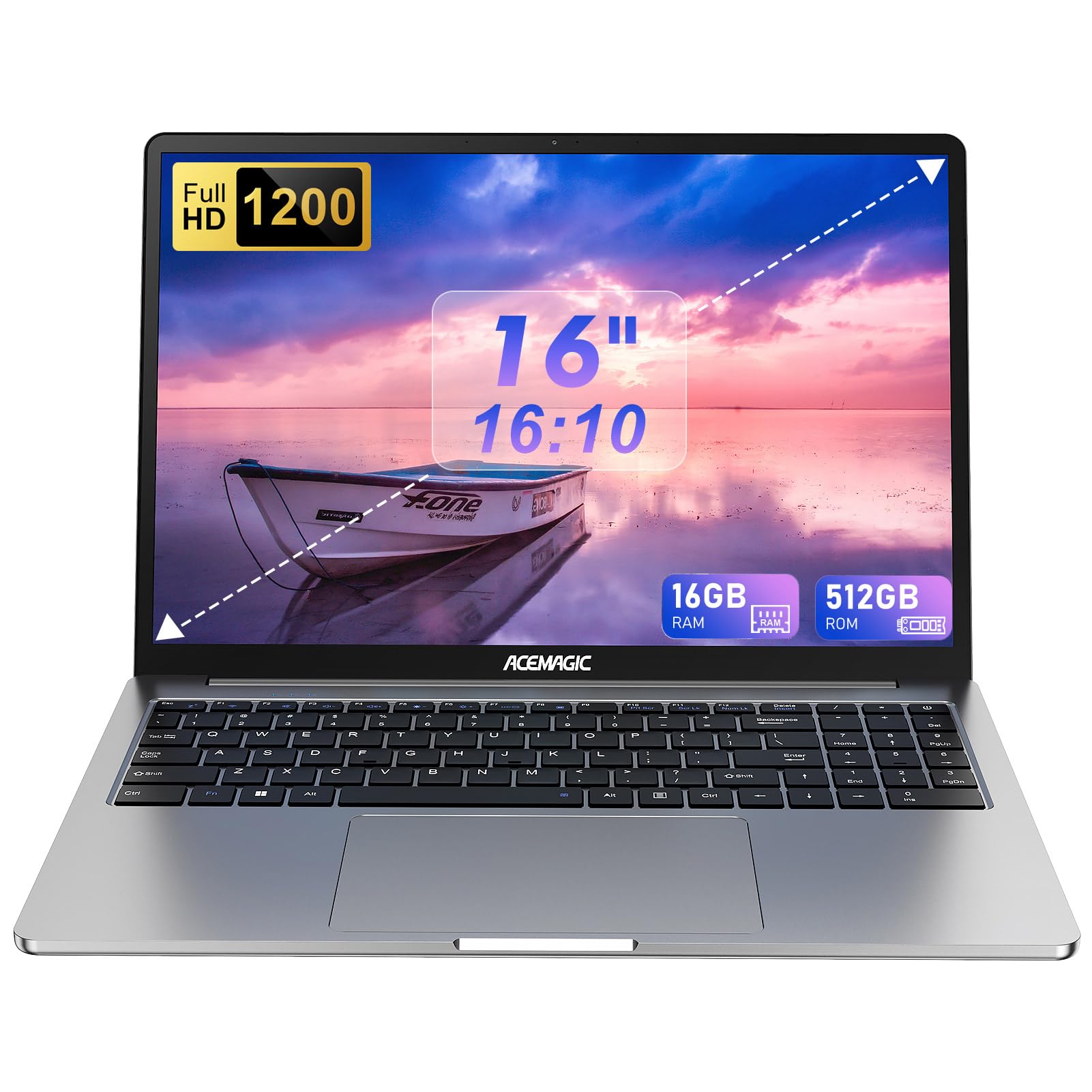 ACEMAGIC 16-Zoll-FHD-Display-Laptop, Quad-Core-N-95-Prozessor mit bis zu 3,4 GHz (Beat N5095), 16 GB DDR4, 512 GB SSD, Notebook-Computer mit Metallgehäuse, unterstützt WiFi, BT5.0, 3*USB3.2 16 Zoll+N95-16+512GB Angebot bei HelloDeals