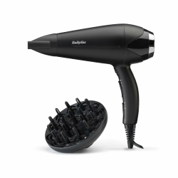 BaByliss Haartrockner Turbo Smooth – 2200 W leistungsstarker Föhn, großer Diffusor, Ionen-Technologie mit Anti-Frizz, 3 Temperatureinstellungen & 2 Geschwindigkeitsstufen, Schwarz, D572DE Angebot bei HelloDeals