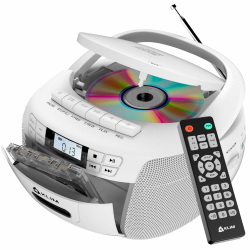 KLIM CD Player mit Kassette, Kassettenspieler, Kassettenrekorder, Radio mit CD und Kassette, CD Player mit Radio & USB, Bluetooth CD-Player, AM/FM Radio, Netz- und Batteriebetrieb - Weiß Angebot bei HelloDeals