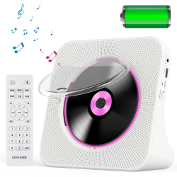 tragbarer Desktop-Bluetooth, 4000 mAh, mit Lautsprechern, CD-Player für Zuhause, Unterstützung, CD-Bluetooth, FM-Radio, Timer, USB-AUX-Kopfhörer mit Fernbedienung, LED-Display Angebot bei HelloDeals