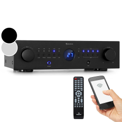 Auna Verstärker, HiFi Stereo Mini Verstärker, HiFi-Verstärker mit Bass & Treble Regler, 4 Kanal Audio-Verstärker, Stereo-Verstärker & Lautsprecher mit Fernbedienung & AUX Eingang, AV Receiver Schwarz Angebot bei HelloDeals