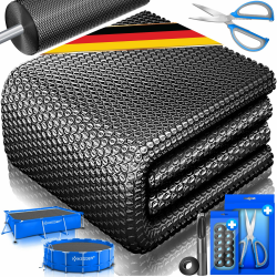 KESSER® Pool Solarabdeckplane Rechteckig 600 x 400cm Solarfolie 120 µm Solarabdeckung Solarplane zuschneidbar, Poolheizung Wassererwärmung Wärmeplane, Solarplane mit 1x Schere, 1x Lochzange & 12x Ösen 600 x 400cm Schwarz Angebot bei HelloDeals