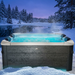 BRAST Whirlpool MSpa Oslo Plus XXL mit Fester Außenwand | LED-Beleuchtung 20 einstellbare Farben für 6 Personen | 160x160x65cm | 120 Massagedüsen | In & Outdoor Pool Angebot bei HelloDeals