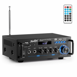Moukey 2.0 Kanal Stereo Bluetooth Karaoke Verstärker, 100W Stereo Audio Verstärker Empfänger, Verstärker HiFi mit RCA, USB, SD, 2 Mic Eingänge, FM Radio für Auto oder Zuhause, MAMP3 Angebot bei HelloDeals