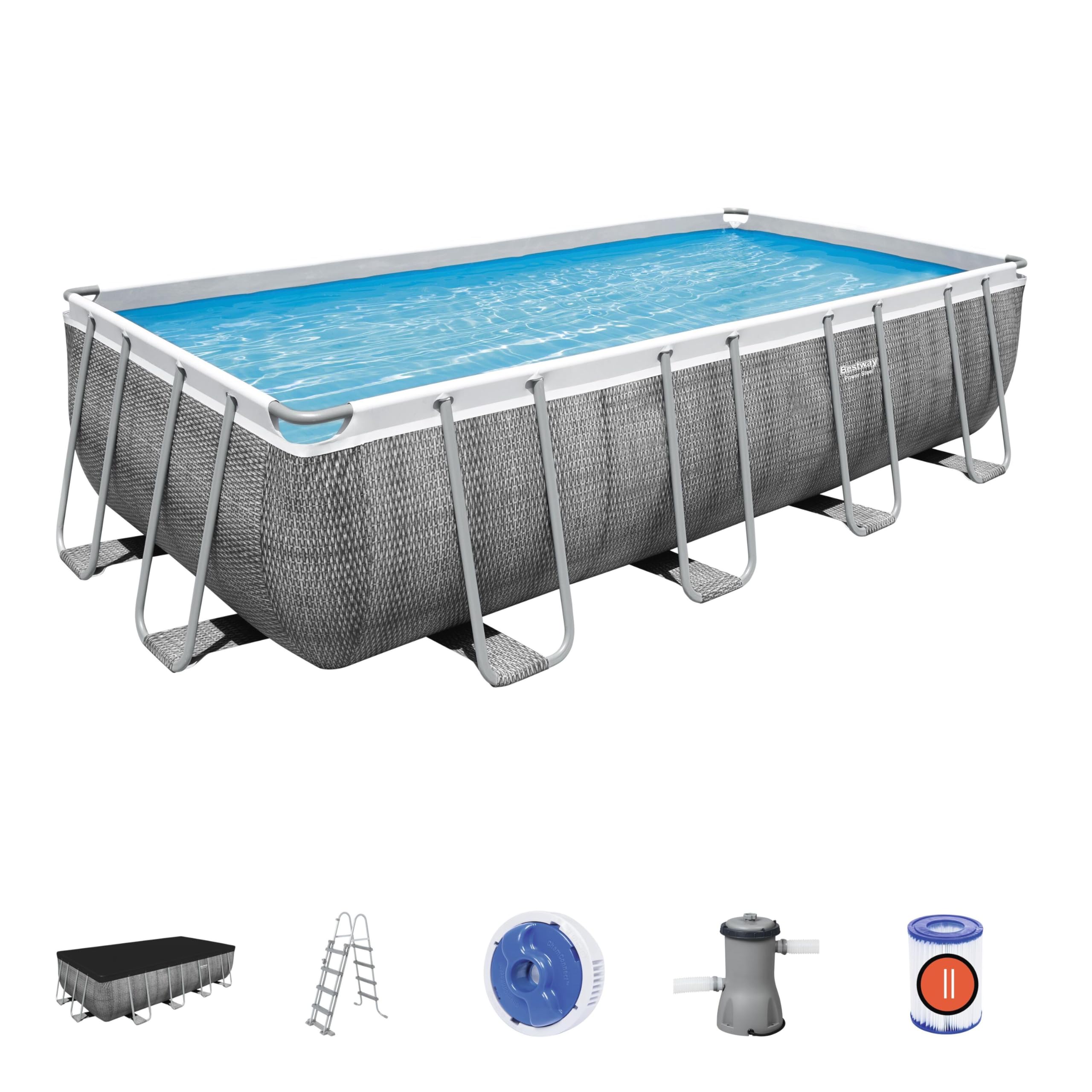 Bestway Power Steel 56996-3 Set Aufstellpool rechteckig 488 x 244 x 122 cm Angebot bei HelloDeals