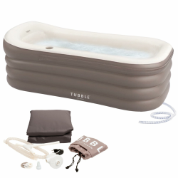 Tubble® Royale Badewanne Aufblasbar Ambiant Taupe 255 Liter - Faltbare Badewanne für Erwachsene bis 188 cm, Aufbau in 1min, Für Indoor und Outdoor, Home Spa & Eisbad 255 L / Royale Ambient Taupe Angebot bei HelloDeals