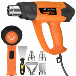 Heißluftpistole 2000W AIUNAOM Heißluftfön 9 einstellbare Temperaturstufen 50℃- 650℃ Heissluftgebläse mit 5 Zubehör Überlastschutz Keramikheizkern Geeignet zum Heizen, Schweißen und Auftauen Angebot bei HelloDeals