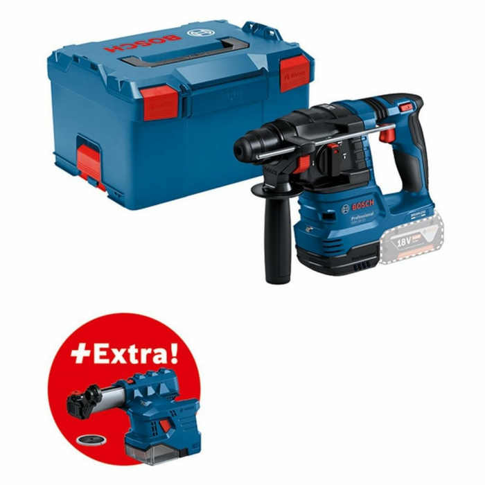 Bosch Professional 18V System Akku Bohrhammer GBH 18V-22 (mit SDS plus, KickBack Control und Vibration Control, inkl. GDE 18V-12, L-BOXX, ohne Akku/ Ladegerät) ohne Akkus/Ladegerät+GDE 18V-12 in L-BOXX Angebot bei HelloDeals