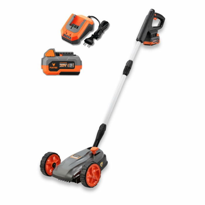 FUXTEC Akku Einhand-Rasenmäher FX-E1RMEH20-SET, kompakter Gartenmäher mit 220mm Schnittbreite, 20V Akku und Ladegerät, 300W, 3-fache Schnitthöheneinstellung 30–50mm, Flexible Kugelkopfsteuerung Angebot bei HelloDeals