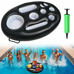Aufblasbarer Getränkehalter Pool Schwimmender Getränkehalter 2 in1 Getränke und Snackhalter 9 Löcher Flaschenhalter Poolbar Becherhalter Coasters Tablett Pool Zubehör für Sommer Pool Partys Angebot bei HelloDeals