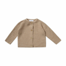 Stellou & friends Cardigan-Strickjacke für Baby & Kleinkind mit Knöpfen in Holz-Optik, Mädchen und Jungen Hochwertige Kleidung aus 100% Baumwolle, Perfekt für Herbst & Winter, Oeko-TEX Zertifiziert 62-68 Beige Melange Angebot bei HelloDeals