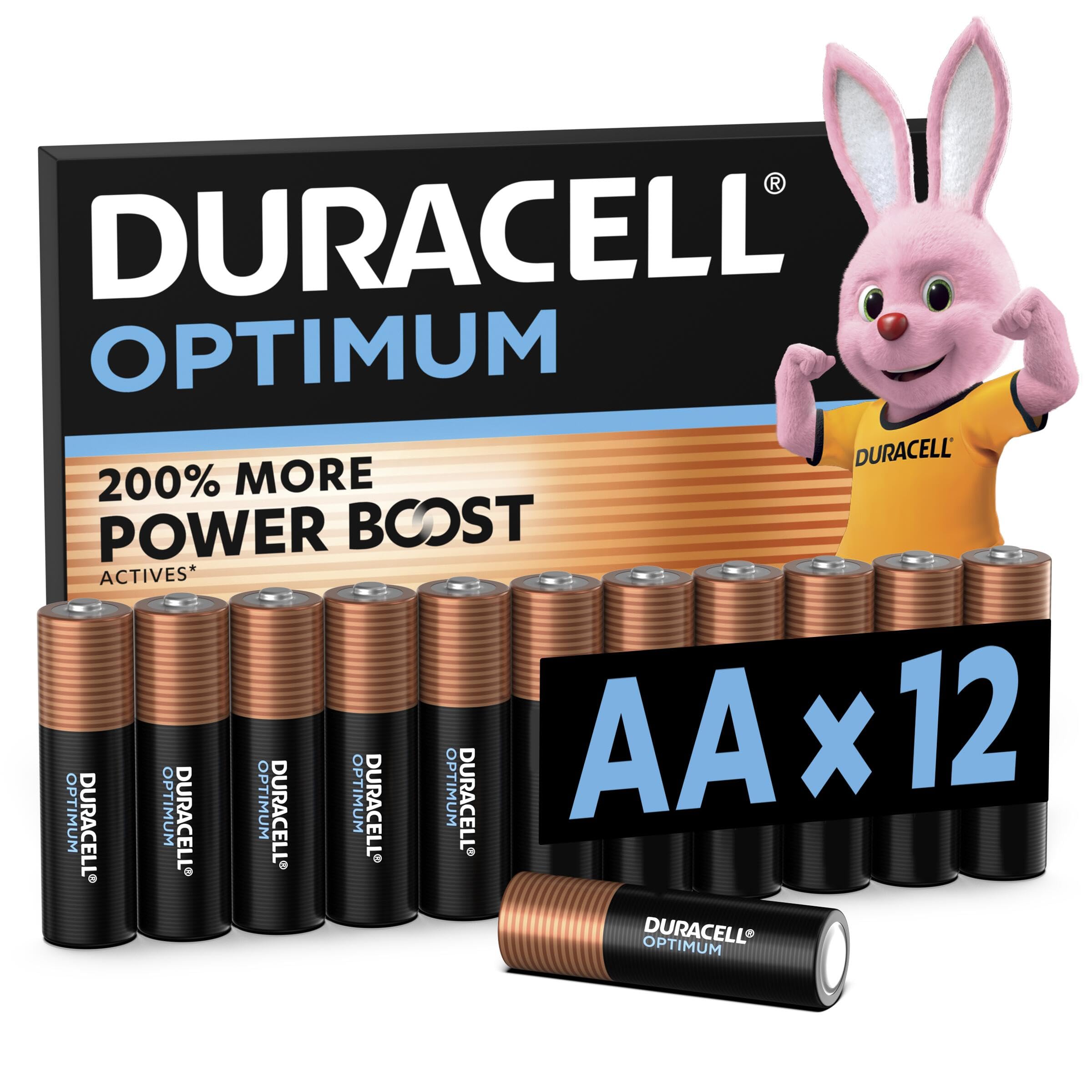 DURACELL Optimum AA-Batterien (12er-Pack) – Alkaline-Batterien 1,5 V Größe AA 12 Stück Angebot bei HelloDeals