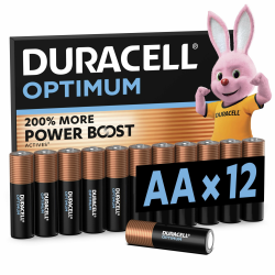 DURACELL Optimum AA-Batterien (12er-Pack) – Alkaline-Batterien 1,5 V Größe AA 12 Stück Angebot bei HelloDeals