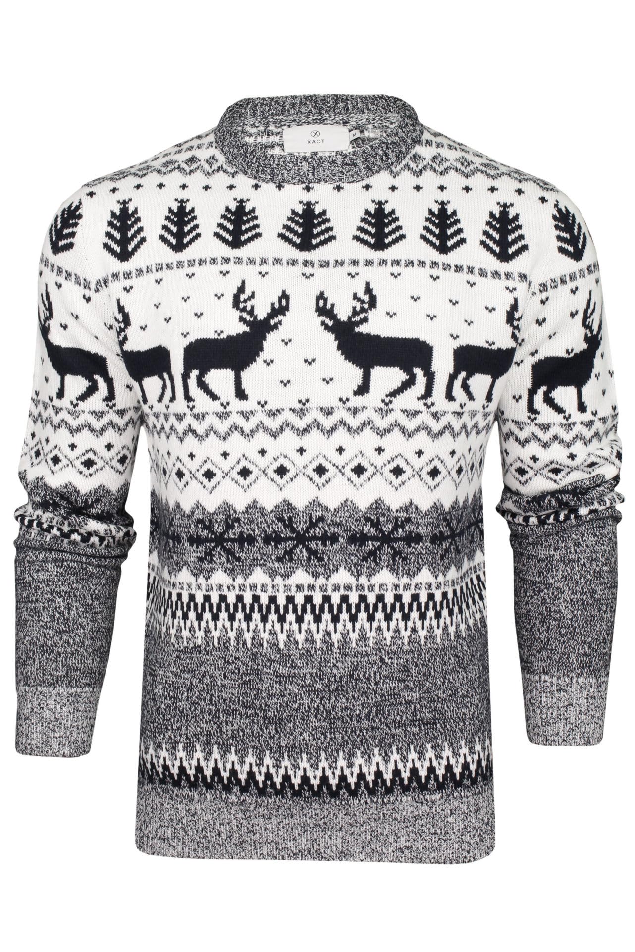 Xact Herren Weihnachtspullover mit nordischem Fairisle-Muster und Rundhalsausschnitt L Ecru Angebot bei HelloDeals