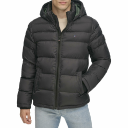Tommy Hilfiger Herren-Steppjacke mit Kapuze M Tiefschwarz Angebot bei HelloDeals