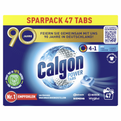 Calgon 4-in-1 Power Tabs – Waschmachinen-Entkalker gegen Geruch, Schmutz und Korrosion – Für eine saubere Waschmaschine – 1 x 47 Tabs 47 stück (1er Pack) Angebot bei HelloDeals