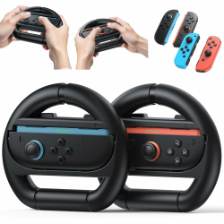 Kinwin Lenkrad für Nintendo Switch 2 & Switch 1 & Switch OLED Joypad, Lenkräder Controller Griff für Mario Kart World & Kart 8 Deluxe, NS2 Anti-Rutsch-Griff Halterung Zubehör(Schwarz) Angebot bei HelloDeals