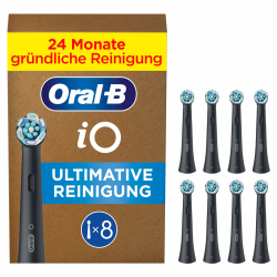 Oral-B iO Ultimative Reinigung Aufsteckbürsten — ORIGINAL Zahnbürstenaufsatz für Elektrische Oral-B iO Zahnbürsten — Ersatzbürsten, Bürstenköpfe — Tiefenreinigung & Plaqueentfernung — Schwarz, 8 Stück Schwarz Neu 8 Stück Angebot bei HelloDeals