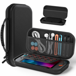 Tragetasche für Nintendo Switch 2 (2025) / Switch 2017 / Switch OLED, Hard Shell Tasche mit weichem Futter, Speicherplatz für 10 Spiele, Langlebiger Ballistischer Nylon, Zubehör für Switch 2 Schwarz Angebot bei HelloDeals