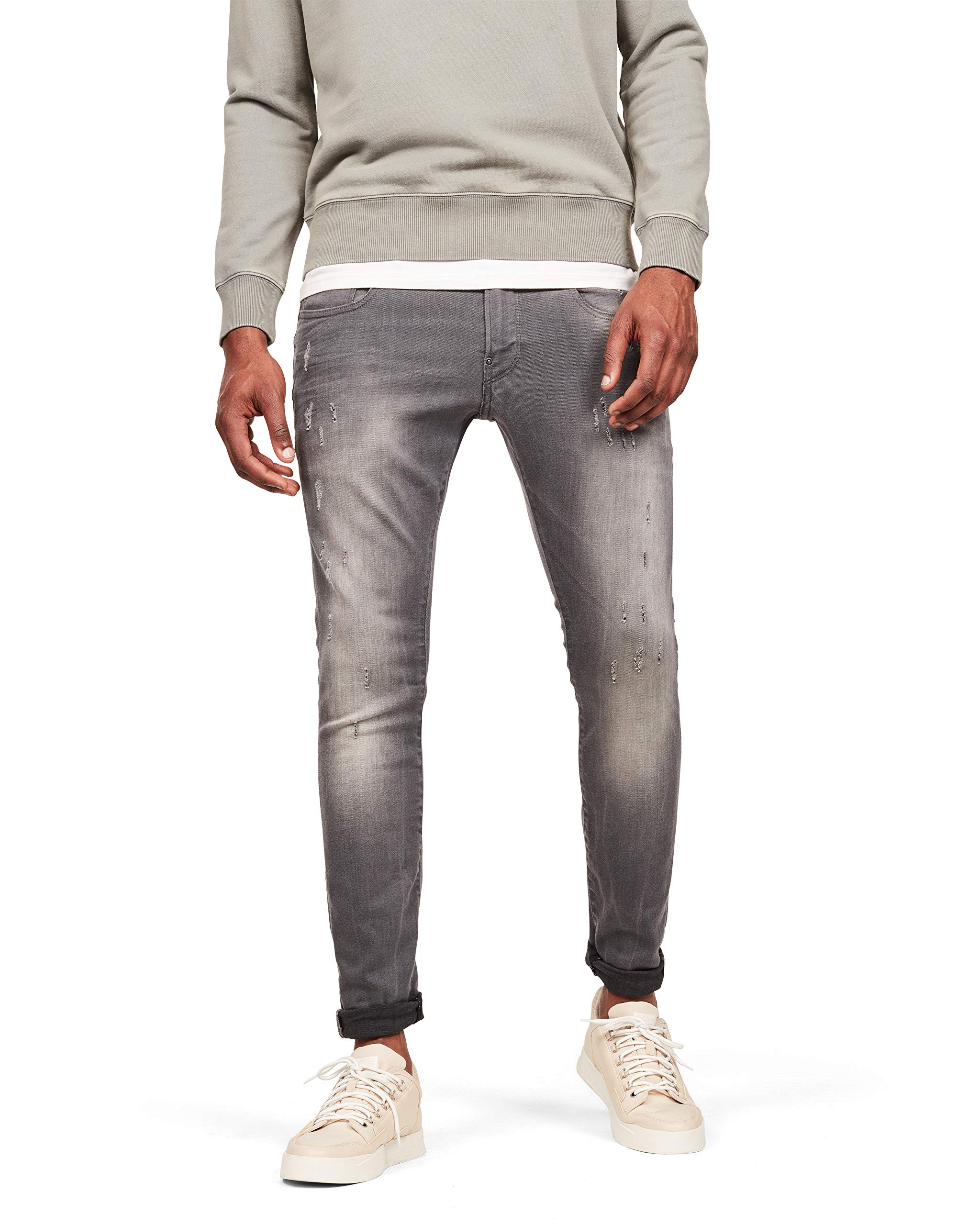 G-STAR Herren Revend Skinny Jeans 32W / 32L Grau (Lt Aged Destroy 51010-6132-1243) Angebot bei HelloDeals