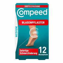 Compeed Blasenpflaster Medium Vorteilspack – Hydrokolloid-Pflaster gegen Blasen an den Fersen, 12 Pflaster Transparent 4,2 cm x 6,8 cm (12 Stück) Angebot bei HelloDeals