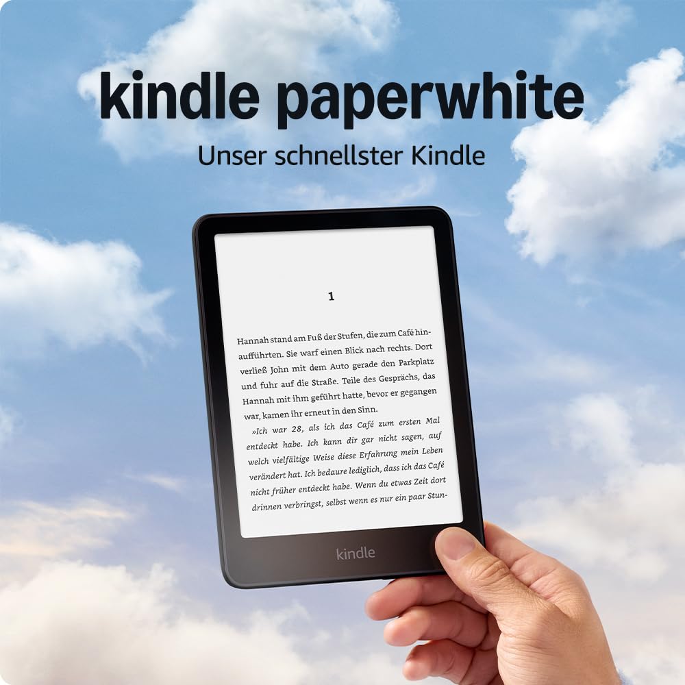 Amazon Kindle Paperwhite (neueste generation) – Unser schnellster Kindle, mit neuem 7-Zoll-Display und wochenlanger Akkulaufzeit – 16 GB – ohne Werbung – schwarz Schwarz Ohne Kindle Unlimited Ohne Werbung Angebot bei HelloDeals