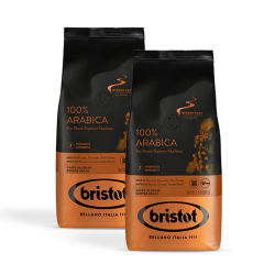 Bristot, Kaffeebohnen 100% ARABICA – Insgesamt 1 kg – Mischung mit moderater Intensität, Arabica-Bohnen aus Brasilien und Mittelamerika – Set mit 2 pro 500 g Angebot bei HelloDeals