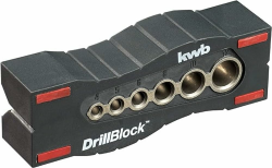 kwb Bohrhilfe/Bohrlehre Ø 44899 mm DrillBlock - Rechtwinklige und präzise Bohrungen auf Oberflächen, Rundmaterialien und Kanten - Inkl. Grip-Points Single Angebot bei HelloDeals
