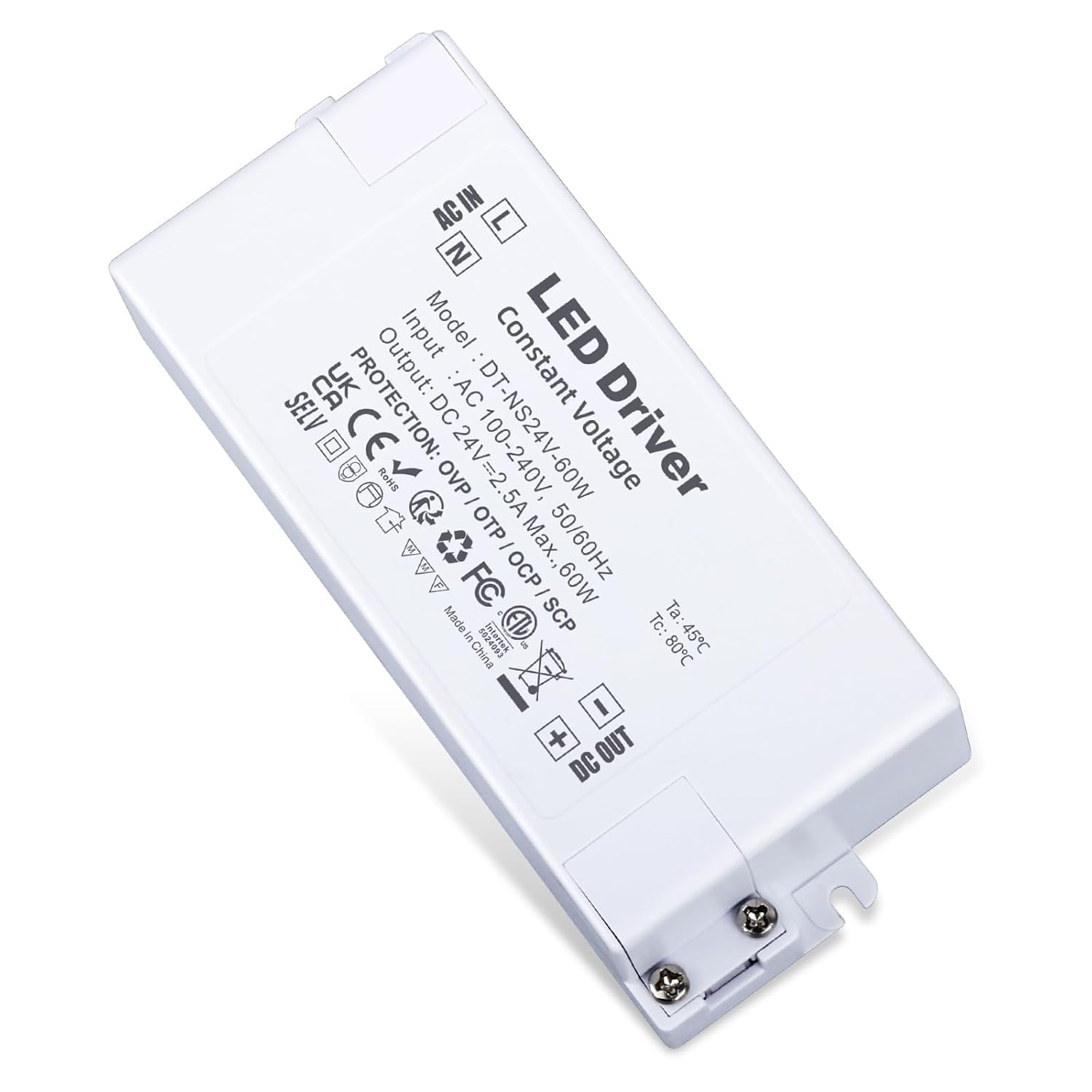 YAYZA! LED Trafo 24V 60W, LED Transformator 230V auf 24V DC Netzteil, IP44 LED Driver, Konstantspannungs Treiber für Streifen Lampen G4, MR11, GU5.3, MR16 Angebot bei HelloDeals