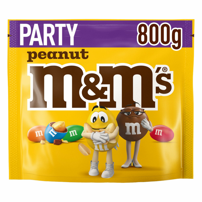 M&M’s Peanut Großpackung Schokolade, Schokolade, Schokolinsen mit Erdnusskern und bunter Zuckerhülle als Süßigkeiten, 1 x 800g 800 g Peanut Angebot bei HelloDeals